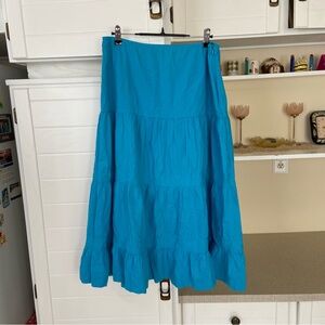 Vintage Blue midi tier skirt